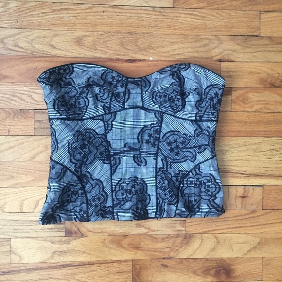 Worth Tops - Worth Grey Printed Corset Top